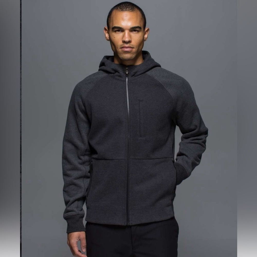 LULULEMON Best Coast Hoodie in Heathered Black / Heathered Dark Grey - 🚩USED